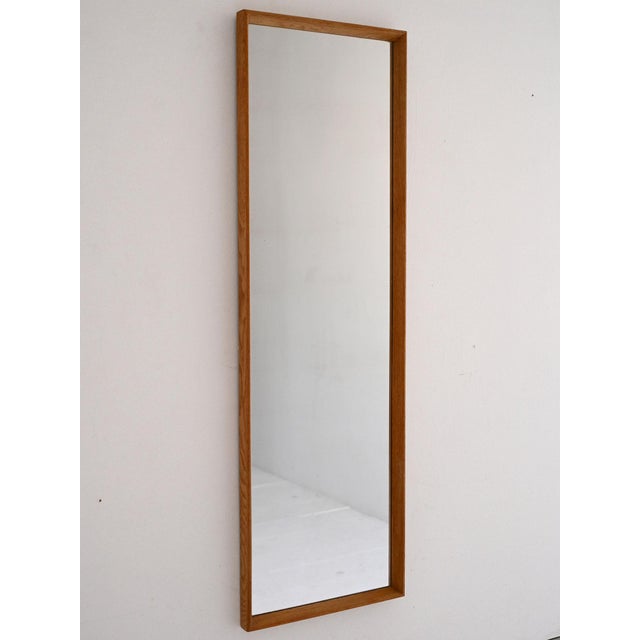 Wood Scandinavian Rectangular Oak Mirror, 1960s For Sale - Image 7 of 7