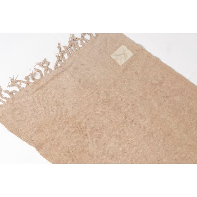 Camel Camel Colour Hemp Kilim Runner For Sale - Image 8 of 10