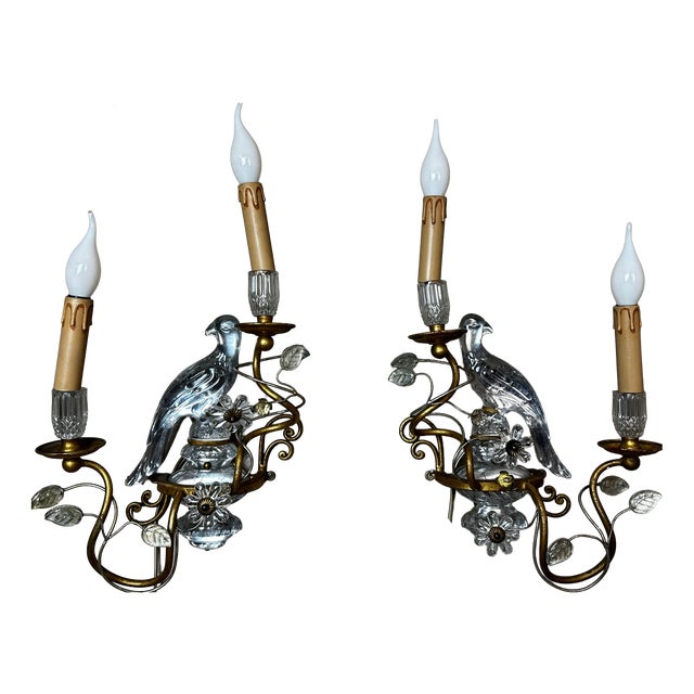 Vintage Wall Lights from Maison Baguès, 1950, Set of 2 For Sale