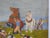 Textile Early 20th Century Folk Art Horses and Hounds Painting For Sale - Image 7 of 10