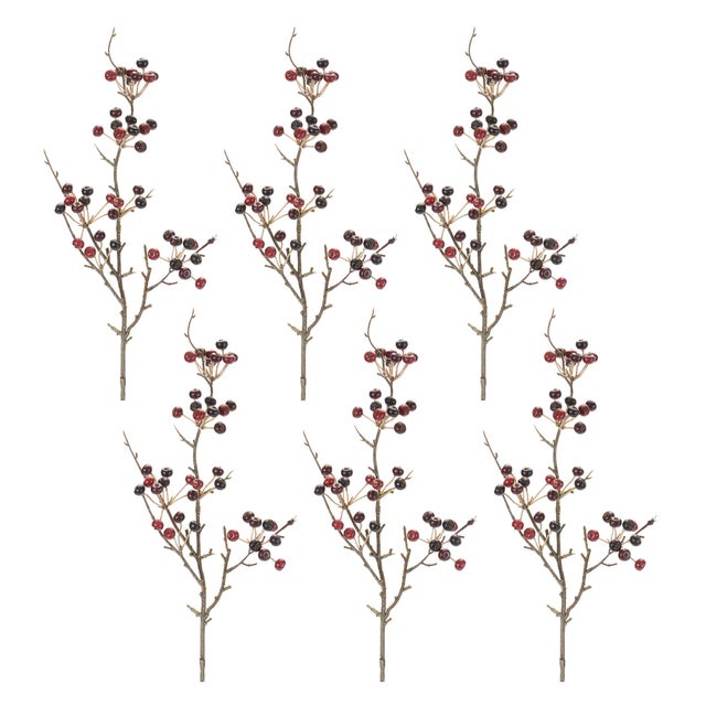 Rustic Berry Pod Spray (Set of 6) For Sale - Image 3 of 3