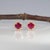 Aa Burma Ruby Earrings With Earth-Mined Diamond Accents in Solid 14k Gold, 5mm For Sale - Image 4 of 8