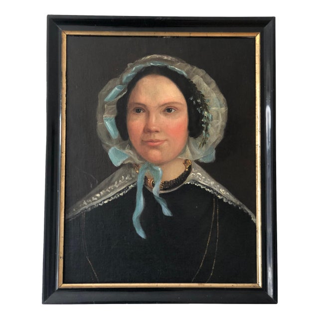 Dutch Lady, 19th Century, Oil Painting on Canvas, Framed For Sale