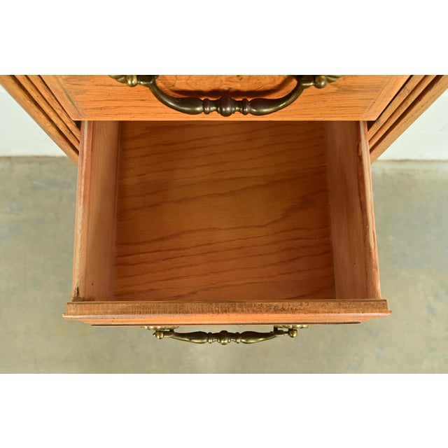 Hickory French Provincial Louis XV Carved Oak Lingerie Chest or Semainier For Sale - Image 9 of 14