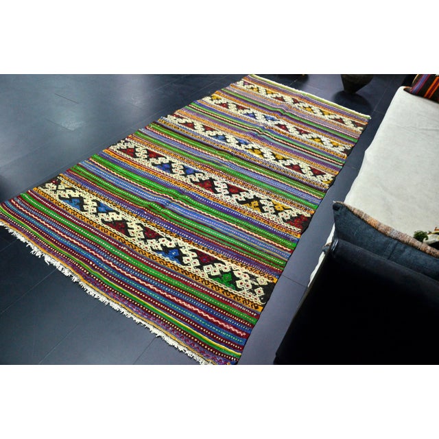 1960s Turkish Anatolian Handmade Kilim rug in Turkish Tribal Decorative Kilim, Vintage Kilim, Turkish Vintage Anatolian...