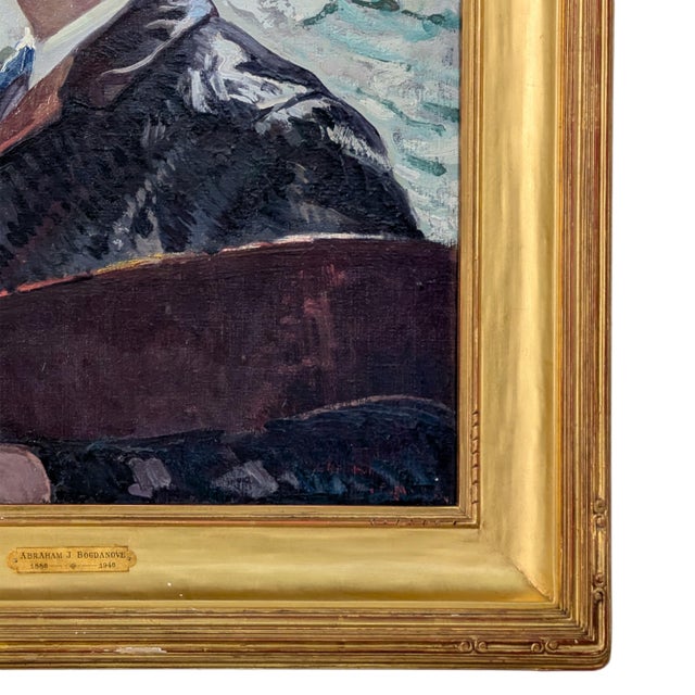 American Impressionist "Self-Portrait" Painting of Monhegan Island Maine Coast ByAbraham Jacob Bogdanove, 1930 For Sale In Portland, OR - Image 6 of 12