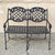 Tuscan Mediterranean Style Cast Aluminum Garden Patio Settee Loveseat Bench. Circa 21st Century, Pre-owned. Measurements:...