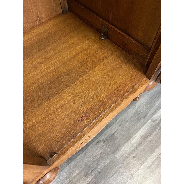 Vintage French Louis XVI Style Carved Oak 4-Door Armoire For Sale - Image 14 of 16