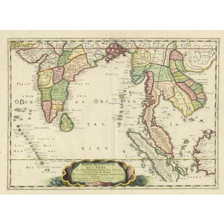 Antique Map of India and Southeast Asia by Sanson, 1654 For Sale