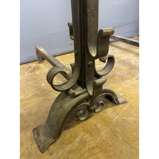 Wrought Iron Andirons, 1930, Set of 2 For Sale - Image 6 of 8