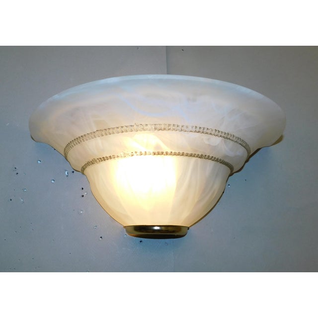 1970s Italian Milky White Uplight Sconces, a Pair For Sale - Image 6 of 9