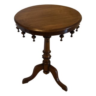 Antique Victorian Walnut Bobbin GalleryTable Lamp , 1880 For Sale