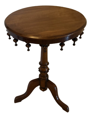 Antique Victorian Walnut Bobbin GalleryTable Lamp , 1880