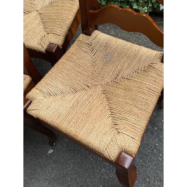 Late 20th Century French Farmhouse Ladderback Chairs - Set of 4 For Sale - Image 11 of 11