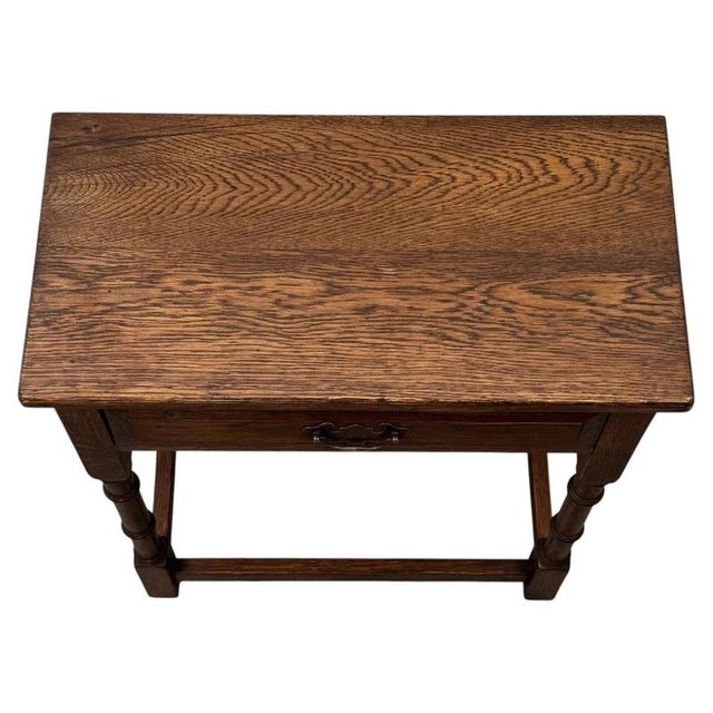 20th Century Traditional Oak Side Table For Sale - Image 4 of 12