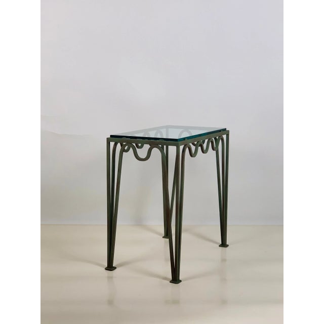Not Yet Made - Made To Order Méandre' Verdigris and Glass Nightstand by Design Frères For Sale - Image 5 of 8