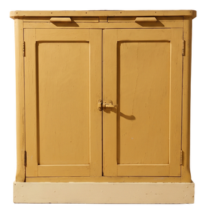 Antique Butter-Yellow Kitchen Sideboard, Late 19th-Early 20th Century