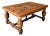 Vintage Spanish Carved Wood Parquet Extendable Dining Table For Sale