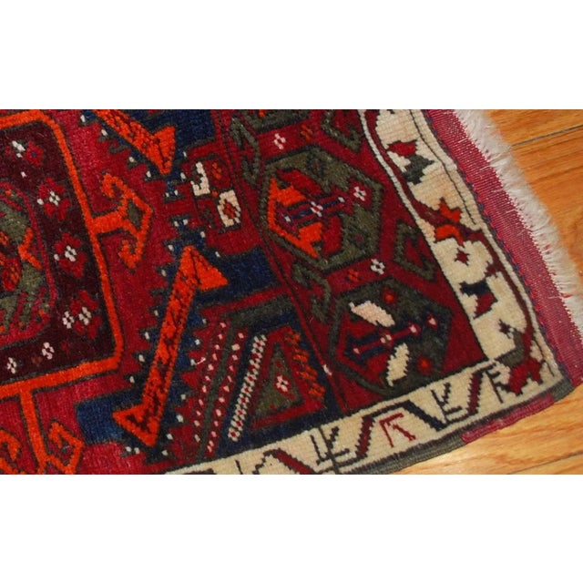 1890s Handmade Antique Collectible Turkish Yastik Rug For Sale - Image 4 of 9