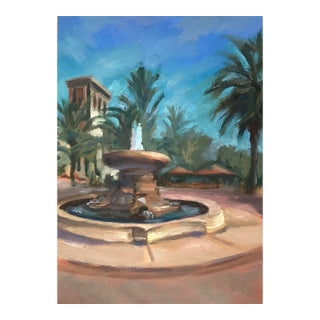 Original Fine Art Paintings by Grace Diehl - Park Fountain For Sale