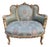 1950 French Louis XVI Gold Beech Damask Settee - 1 Pc For Sale
