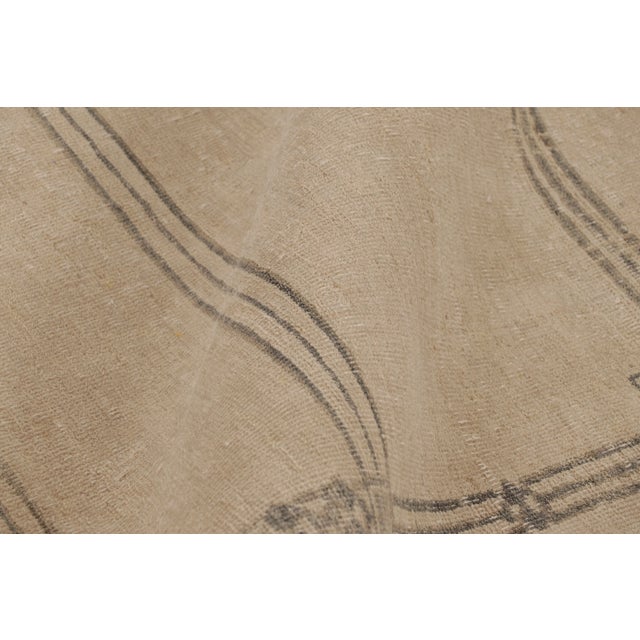 Textile Contemporary Art Deco Style Wool Rug in Beige & Gray by Rug & Kilim, India For Sale - Image 7 of 10