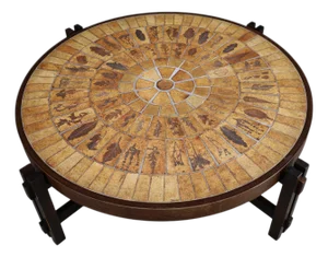 Coffee Table in Ceramic & Bentwood from Roger Capron, Vallauris, 1960s