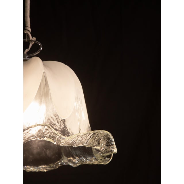 Italian Midcentury Murano White Pendant, 1980s For Sale - Image 3 of 11