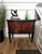 Very elegant and refined Italian 1950s Mid-Century Modern design, pair of bedside tables with double front door, black...