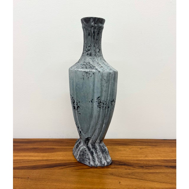 Art Deco Vintage Pottery Vase With Mottled Glaze For Sale - Image 3 of 7