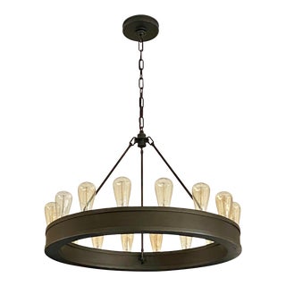 Rustic Ralph Lauren for Visual Comfort Roark Modular Ring Chandelier - Medium 30” Diameter For Sale