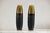 Artisan Slim Ochre and Black Ceramic Vases with Drip-Glaze Tops - A Pair For Sale - Image 13 of 18