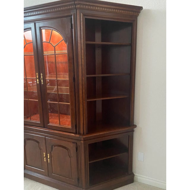 Pennsylvania House Cherry Wood Lighted Etagere/Display/Wall Unit With Cabinet With Doors 5 Piece Excellent Condition. For Sale - Image 12 of 15