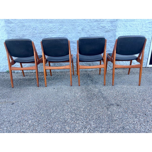 Arne Vodder Mid Century Danish Ella Chairs in Teak Attributed to Arne Vodder for Vamo Sønderborg, 1960s, Set of 6 For Sale - Image 4 of 12