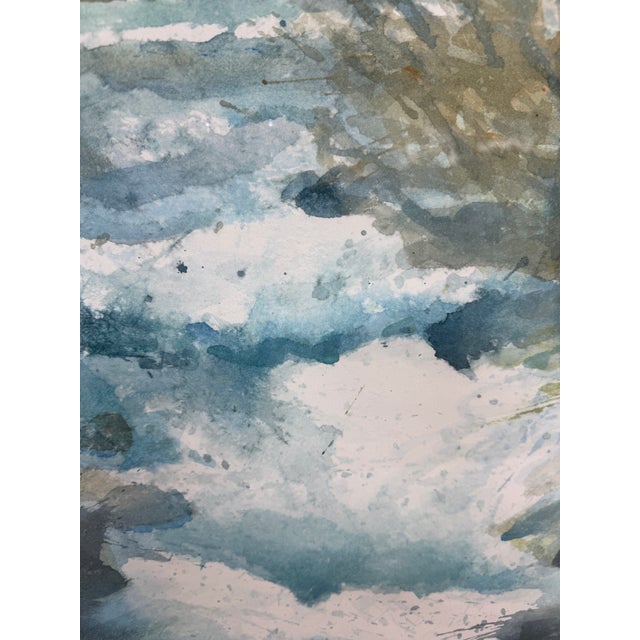 Circa 1983 Larry Welden Russian River Watercolor, Framed For Sale - Image 4 of 12