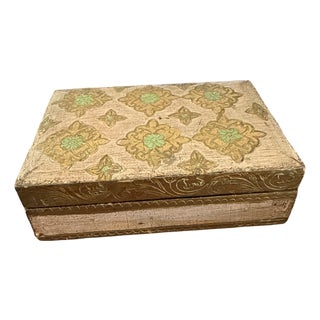 Vintage Italian Florentine Hand Painted Gilt Wood Keepsake Box For Sale