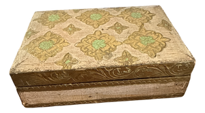 Vintage Italian Florentine Hand Painted Gilt Wood Keepsake Box