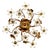 Italian Gold Leaf-Plated Metal and Crystal 2-Light Ceiling Light, 1960s For Sale