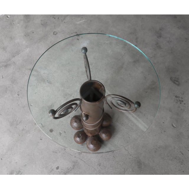 Forged Iron and Glass Side Table by Carlos De Anda For Sale In Las Vegas - Image 6 of 8
