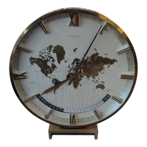 1960s Kienzle World Time Zone Desk Clock by Heinrich Möller