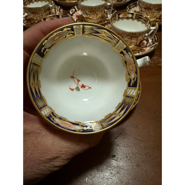 Farmhouse 1960s Royal Crown Derby Imari Pattern Cups and Saucers by Stevenson & Hancock - Set of 10 For Sale - Image 3 of 18