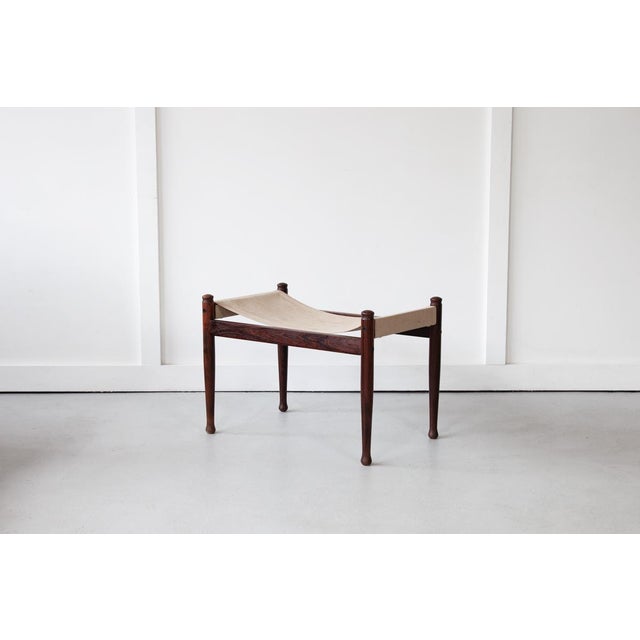 Niels Eilersen Vintage Danish Safari Ottoman by Erik Wort, 1960s For Sale - Image 4 of 9