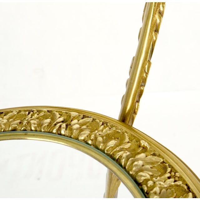 3 Tier Solid Cast Brass Glass Top Tri Legged Dragon Motive Stand For Sale - Image 9 of 14