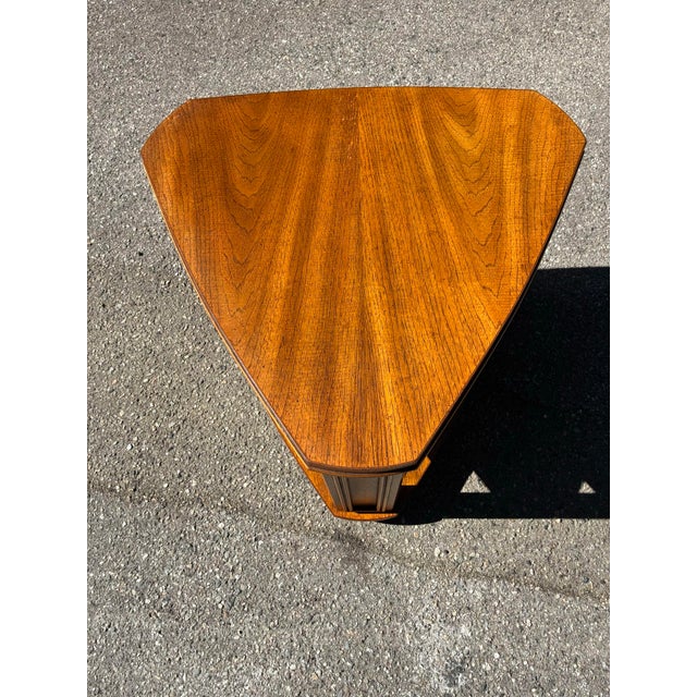 Drexel Drexel Triangle Midcentury Modern Guitar Pick Table For Sale - Image 4 of 6