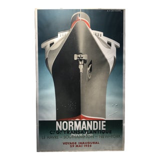 1970s Vintage A. M. Cassandre “Normandie” Lithograph Print For Sale