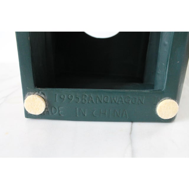 1990's Trompe l'Oeil Stacked Books Ceramic Tissue Box Cover For Sale - Image 10 of 11