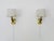 Pair of minimalist vintage sconces in granite acrylic glass. vintage sconces Pair of wall lights with black and gold...