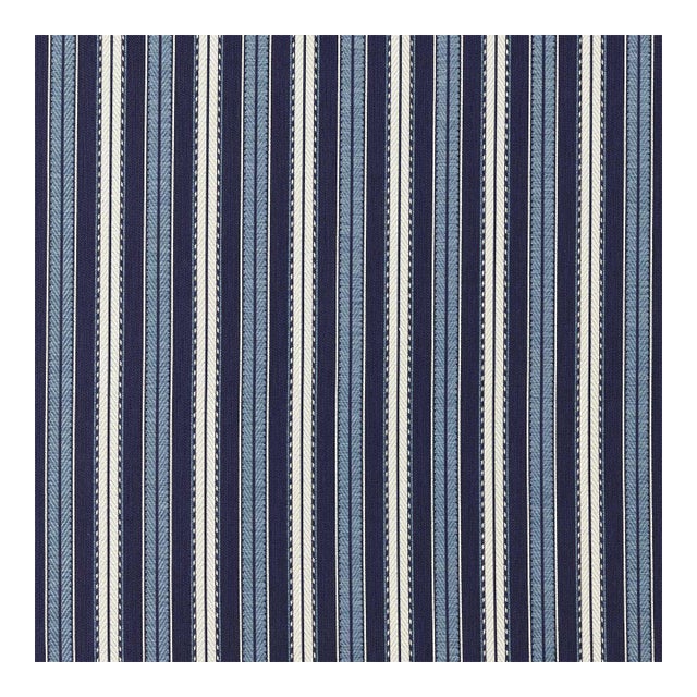 Morris & Co. Hammersmith Woven Stripe Fabric in Indigo - a sample For Sale
