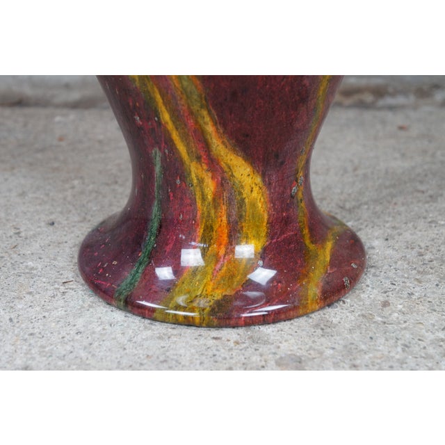 Mid 20th Century 20th Century Chinese Purple Jade Carved & Polished Marble Flower Vase Urn For Sale - Image 5 of 9