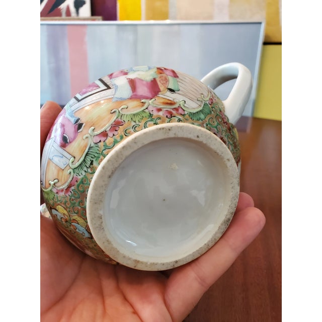 Ceramic Antique Chinese Porcelain Rose Medallion Jug For Sale - Image 7 of 8